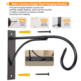 JUNBEI rustic black coating plant hanger resists rust for garden use.