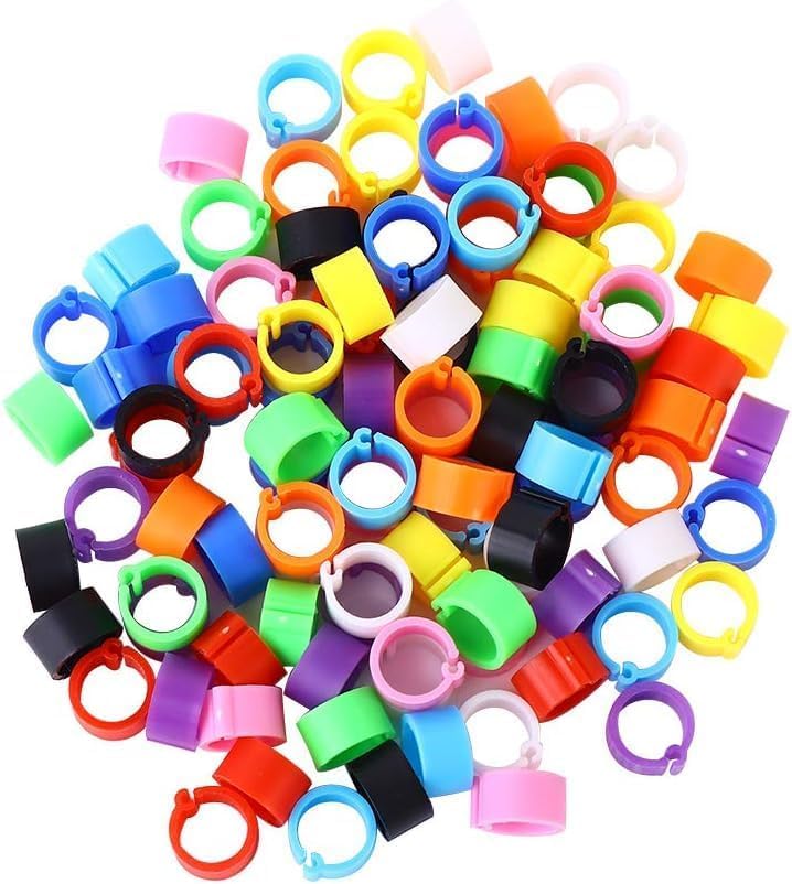 Junfamilee 100Pcs 10-color poultry leg bands for clear flock tagging