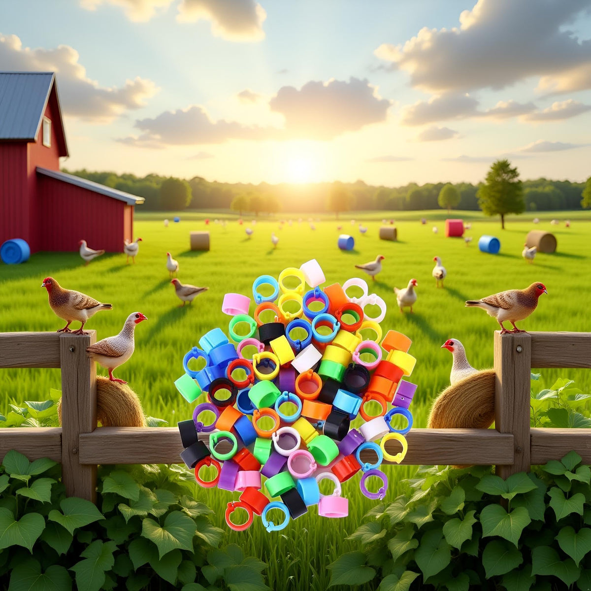 Junfamilee weatherproof poultry ID rings endure rain and sun