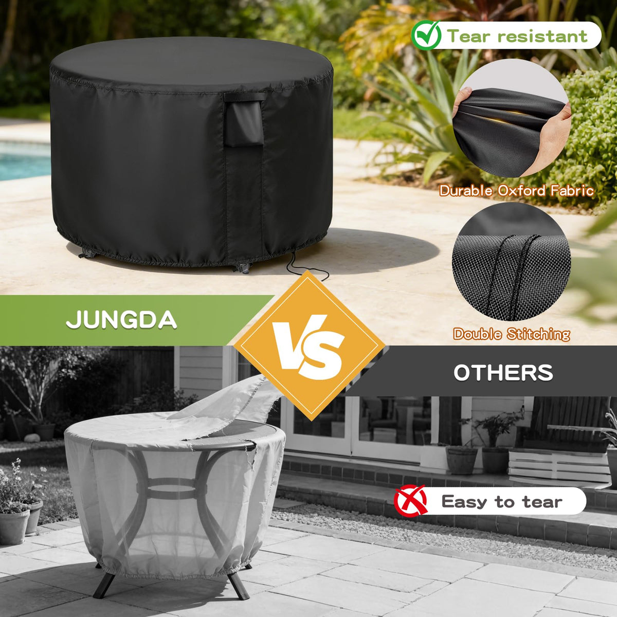 Jungda all-season cover protecting outdoor furniture from elements
