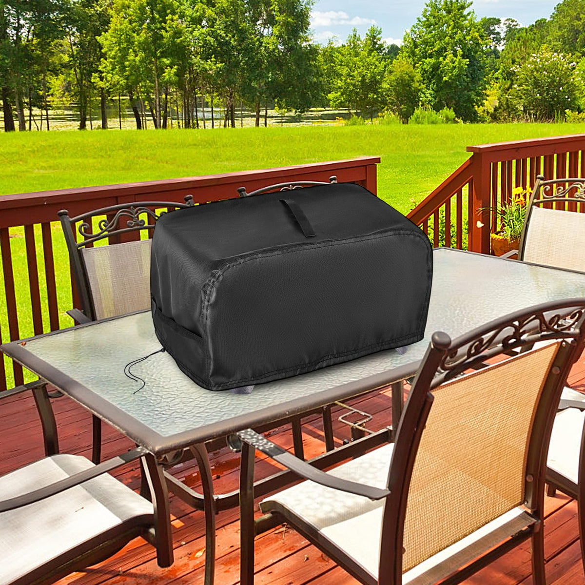 Jungda brand hibachi grill cover on display for outdoor use.