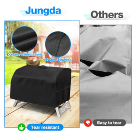 Jungda easy-clean grill cover cleans quickly with brush and rinse.