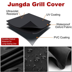 Jungda grill cover is easy to clean with water or a damp cloth