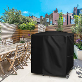 Jungda prep-cart compatible grill cover in an outdoor setup