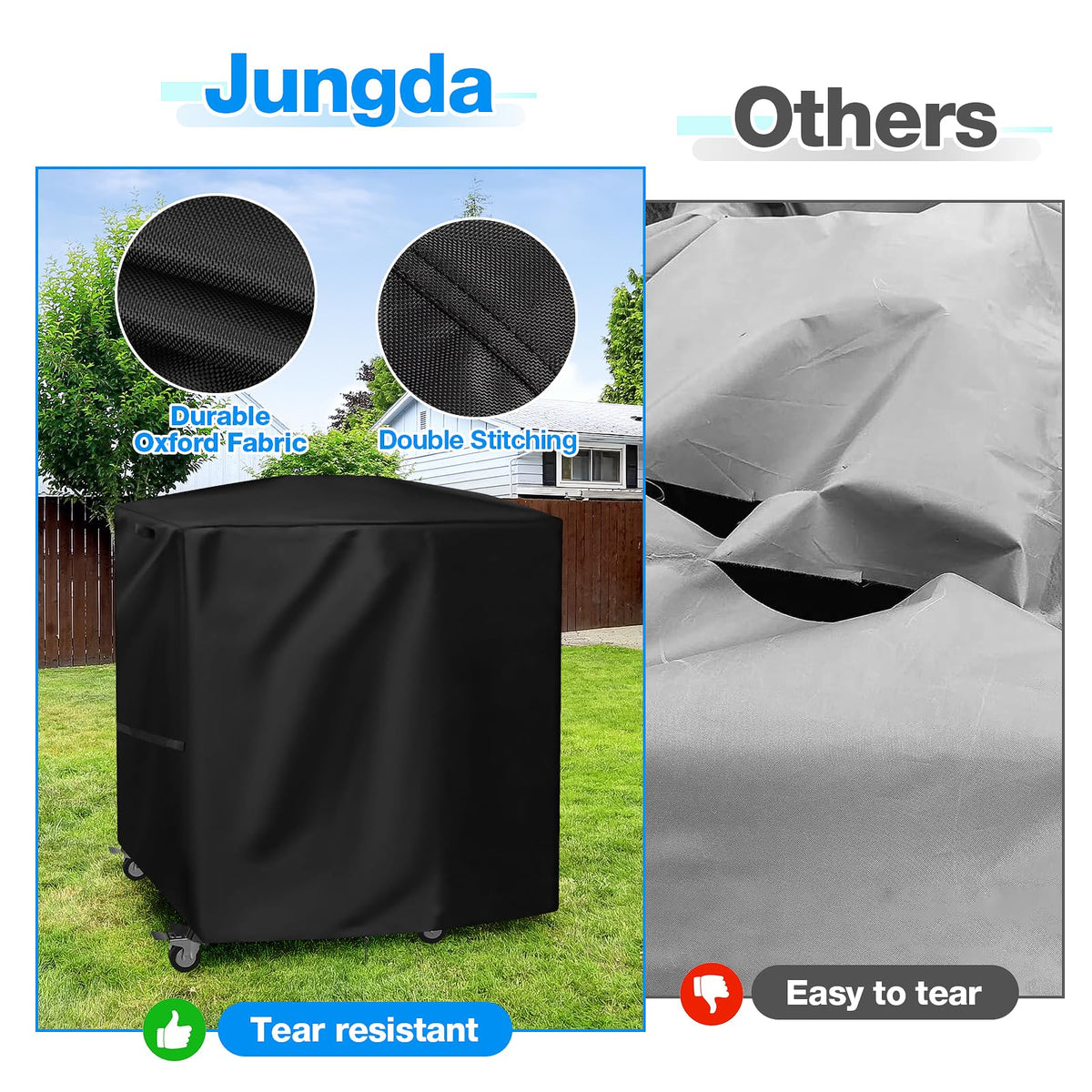 Jungda grill cover, waterproof Oxford fabric guarding against rain and snow