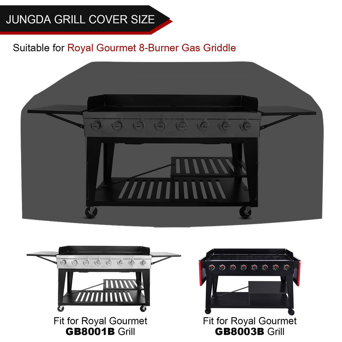 Jungda grill cover with Velcro and drawstring resists strong winds