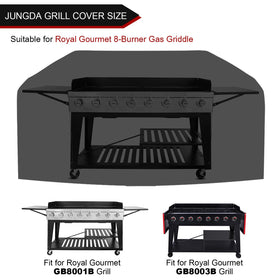 Jungda grill cover with Velcro and drawstring resists strong winds