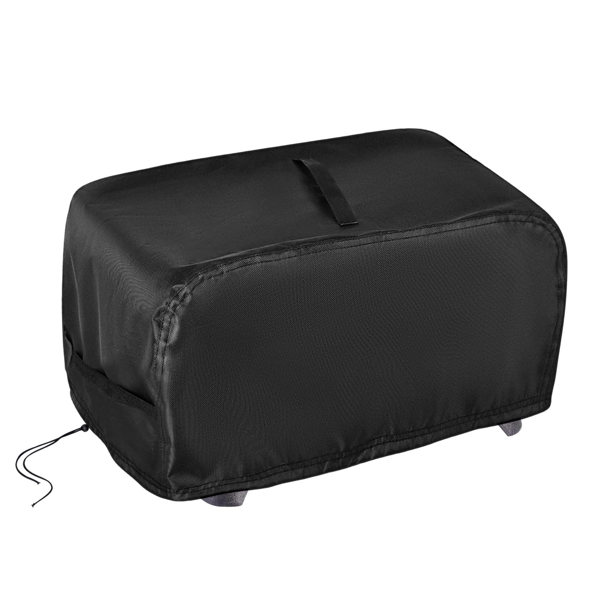 Jungda hibachi grill cover protecting a compact grill outdoors from wind and rain.