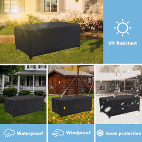 Jungda 64-inch rectangle fit keeps lines clean and furniture protected.