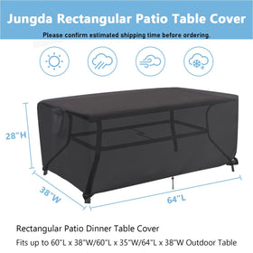 Jungda waterproof fabric close-up demonstrating all-season protection for patio furniture.