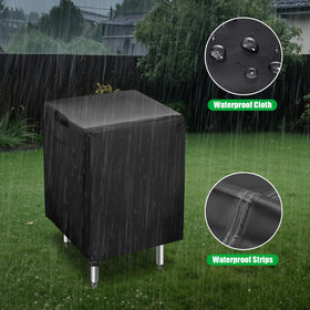 Jungda Outdoor Prep Table Cover drawstring base seals the edge.