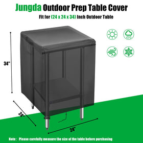 Jungda Outdoor Prep Table Cover waterproof layer protects the surface.