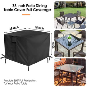 Jungda outdoor table cover close-up fabric shows fade- and tear-resistance