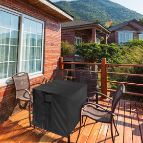 Jungda cover fits fire pits and similar-sized tables on a patio
