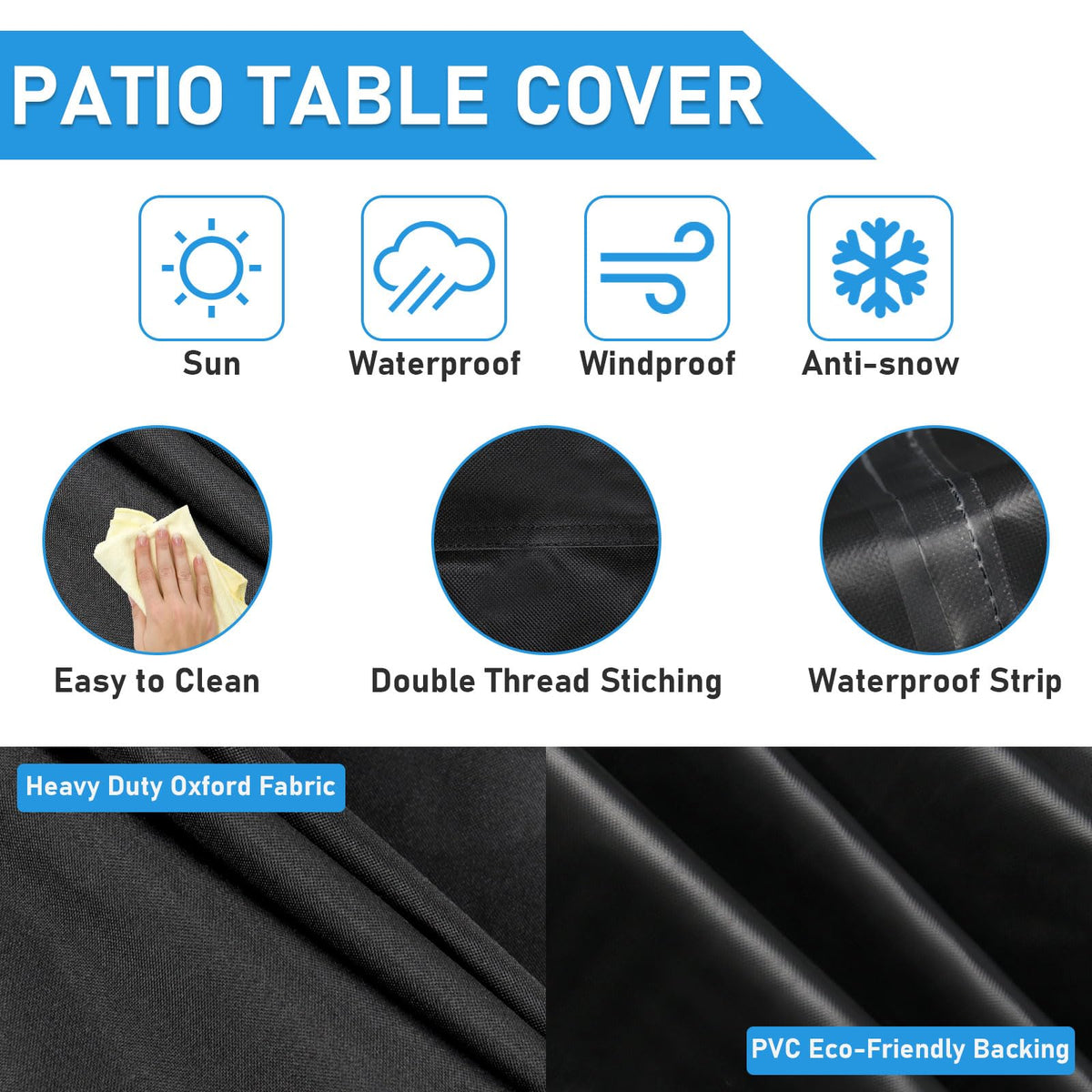 Jungda windproof table cover with drawstring stays secure during windy days