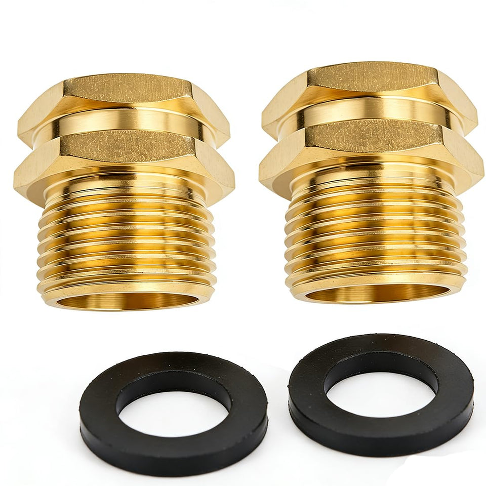 JUNHOME 2-pack GHT female to NPT male connector in brass for leak-free outdoor use.
