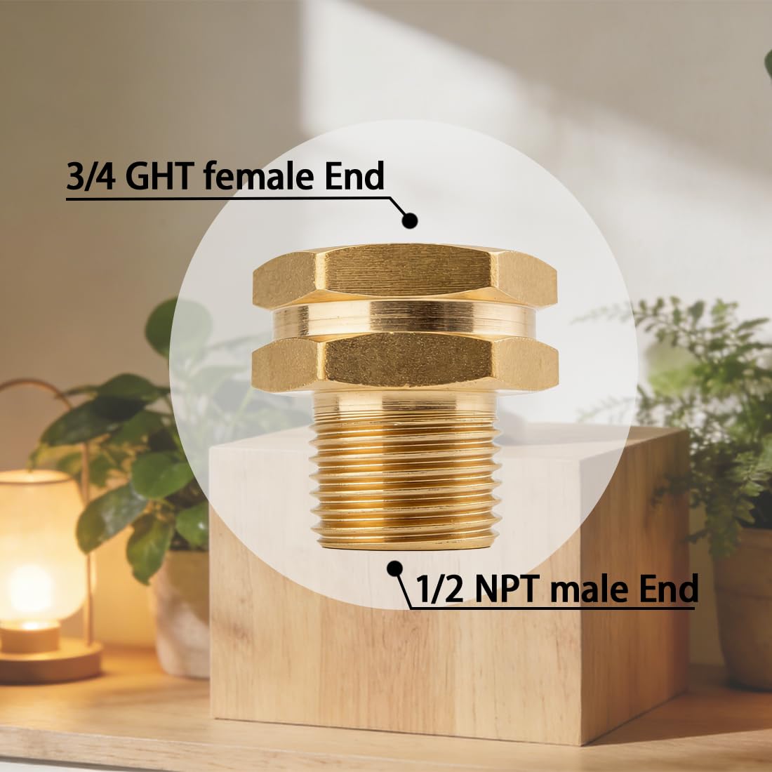 Junhome brass-garden-hose-adapter-closeup-threads highlights precise threading for quick installation