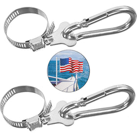 Junhome flagpole ring clip anti-wind for secure mounting on yachts and vehicles.