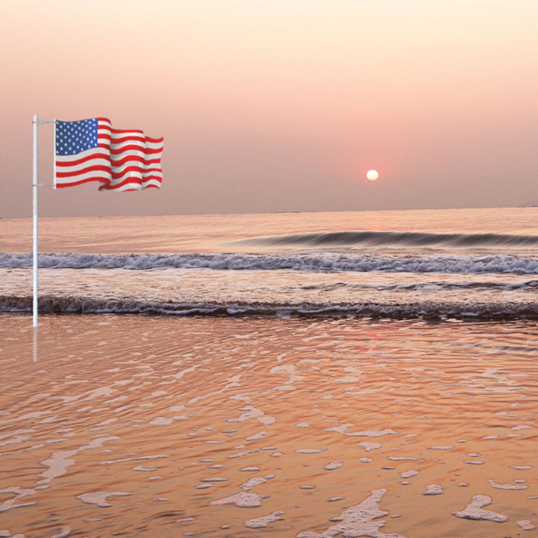Junhome flagpole ring clip durable arc design blends with any setup.
