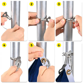 Junhome flagpole ring clip vehicle mount for quick flag swaps.