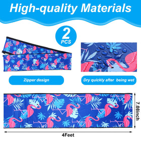 Junkin flamingo-palm handrail cover with zip closure for quick installation
