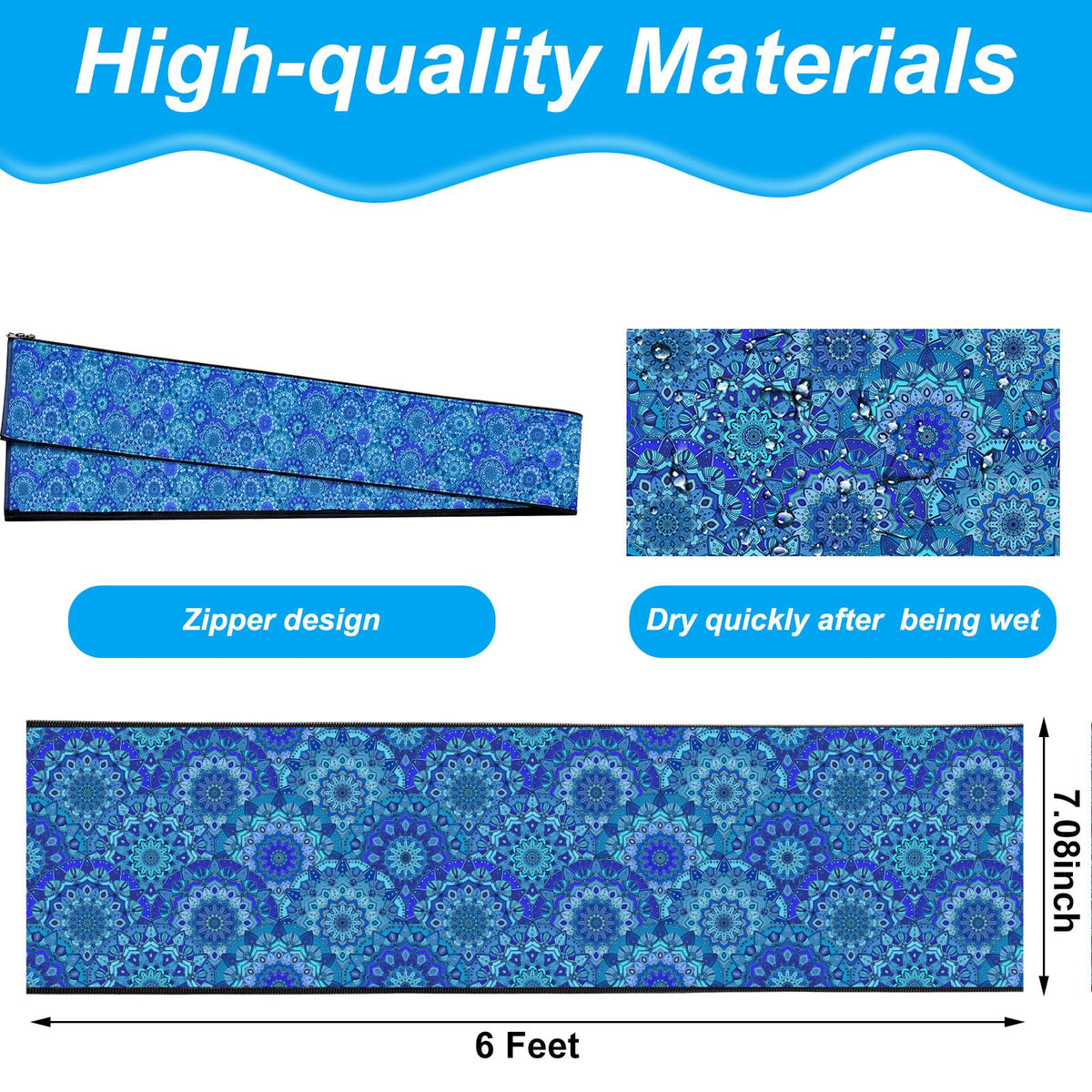 Junkin blue zippered neoprene handrail sleeve improves grip and durability.