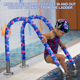 Junkin neoprene pool handrail cover showing textured grip and durable material