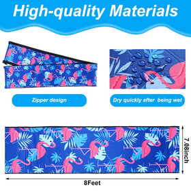 Junkin pool handrail cover with flamingo-pink design enhances visibility and pool area aesthetics.