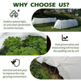 JUNKOGO cover secured with stones and stakes stays in place during winter winds