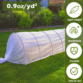 JUNKOGO frost cloth is reusable and easy to cut to fit trees, shrubs, and vegetables.