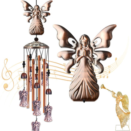 JUNQIU US Angel Wind Chimes in outdoor garden with calming tones and decorative charm