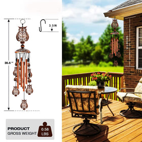 JUNQIU Owl Wind Chimes bedroom decor adds whimsical, soothing touch.