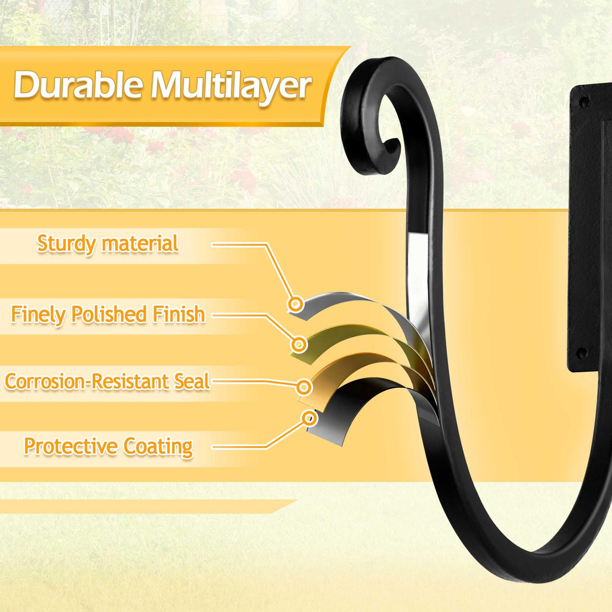 Outdoor garden wall setup with Junshuo hose organizer for neat storage.