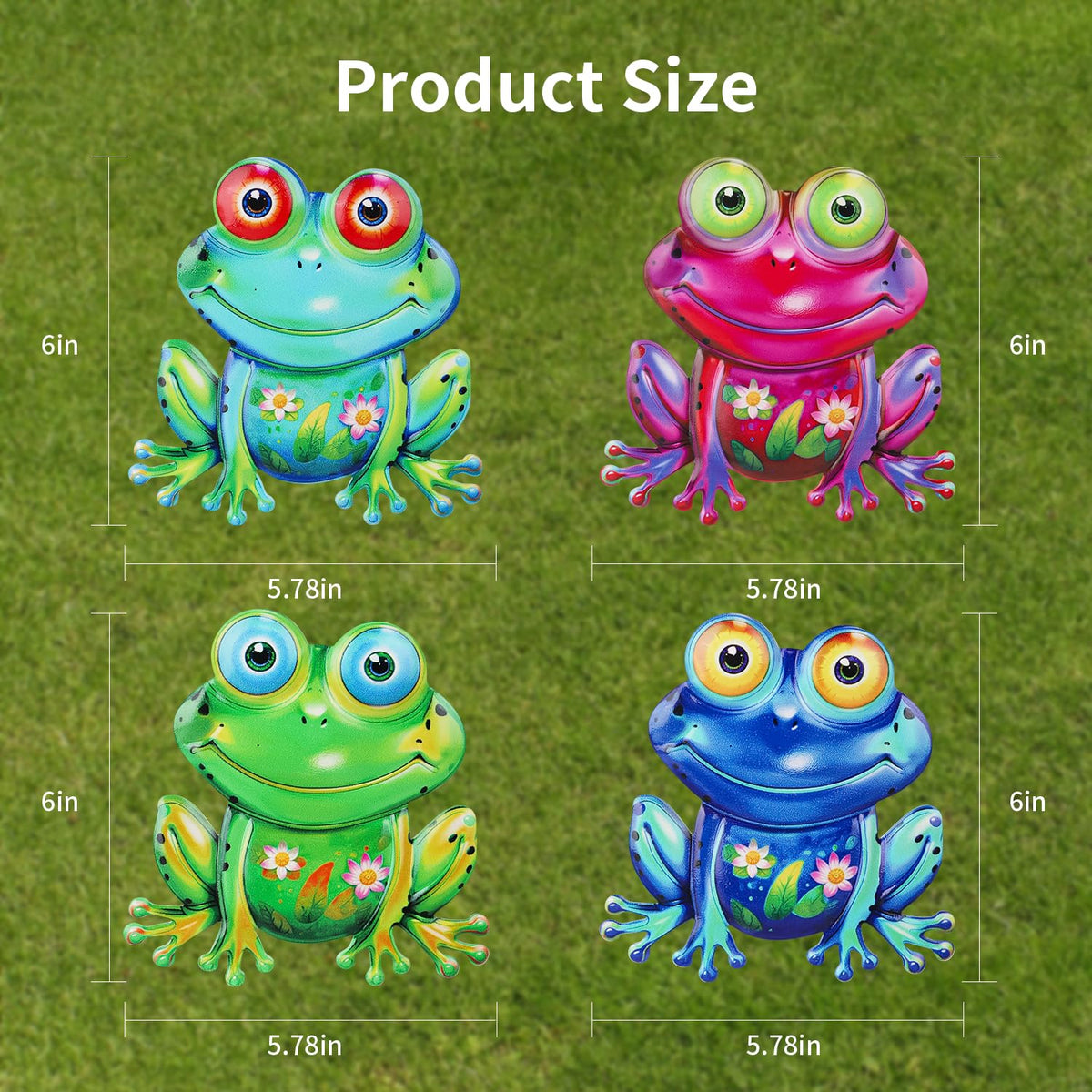 Junware colorful metal frogs add gradient color and focal point to any wall.