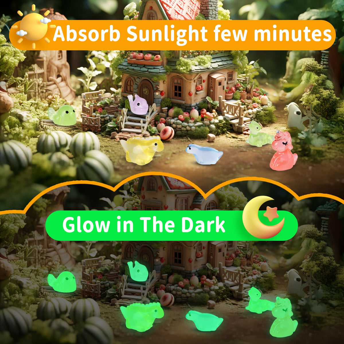 Junware glowing dragon resin adds magical drama to fairy gardens.