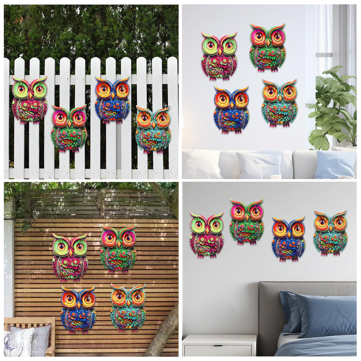 Junware outdoor owl wall decor with waterproof paint withstands rain for garden charm.