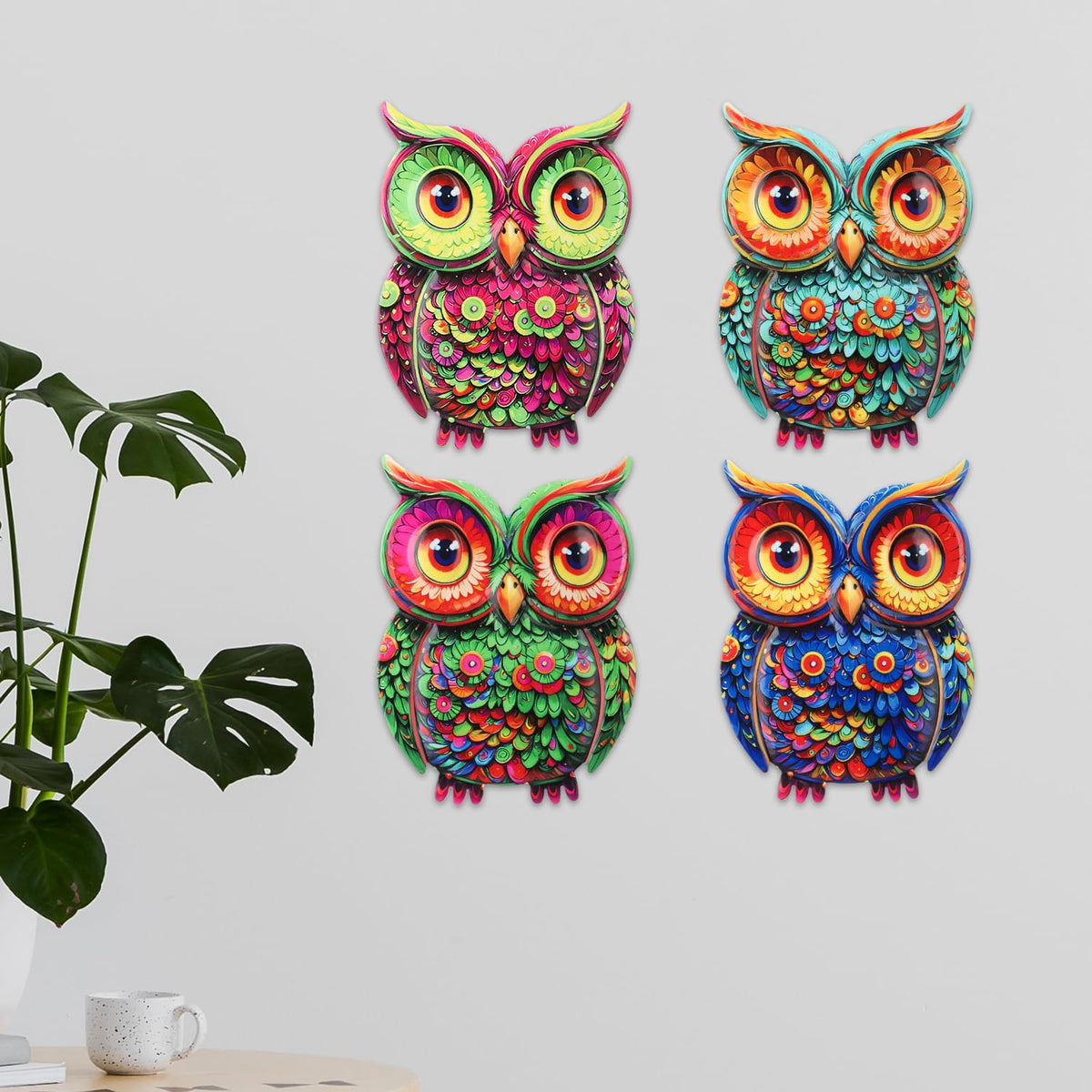 Junware patio-yard owl decor creates conversation-worthy accents for garden and patio.