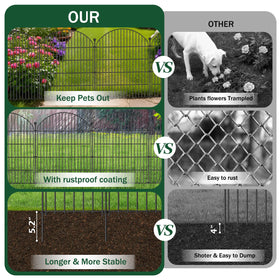 JUNYAO 12-pack garden fence panels define borders and protect plants from curious paws