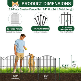 JUNYAO dog rabbit barrier keeps pets and wildlife out of planting areas