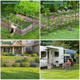 JUNYAO expandable modular fence adapts to curved or straight garden shapes