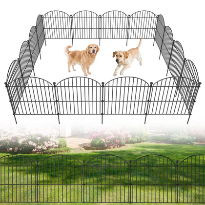 JUNYAO no-dig decorative garden fence panel arch provides easy, temporary yard borders