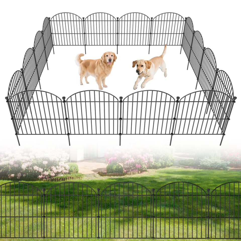 JUNYAO no-dig decorative garden fence panel arch provides easy, temporary yard borders