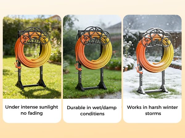 JUNYIYOUO hose holder detachable design for compact storage after use.