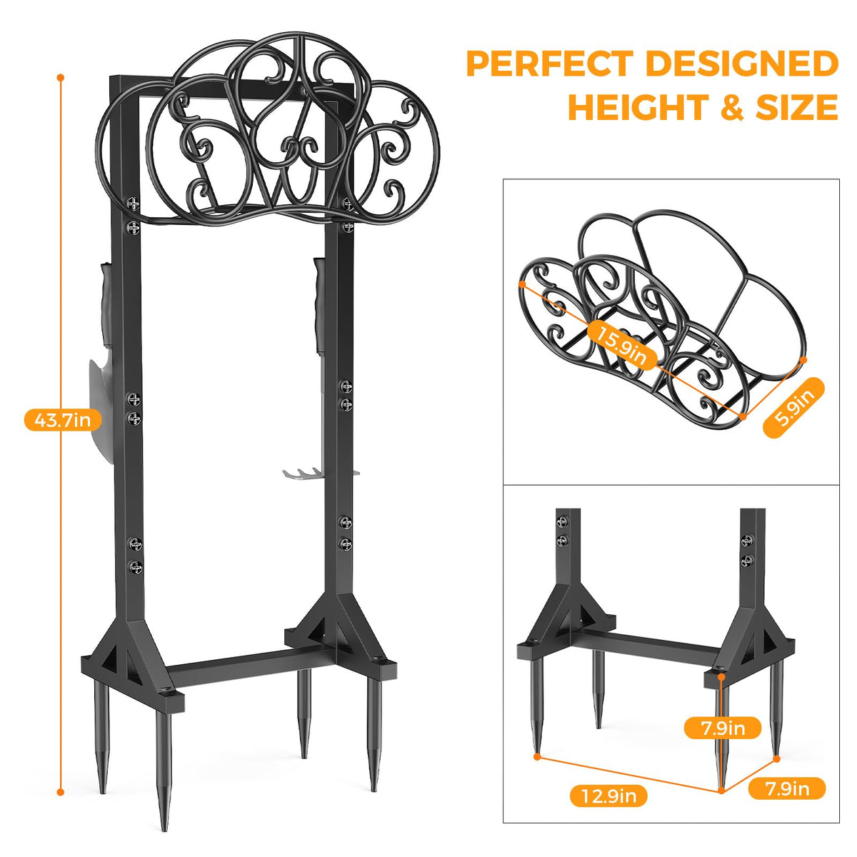 JUNYIYOUO hose holder is outdoor-ready and weather-resistant for gardens.