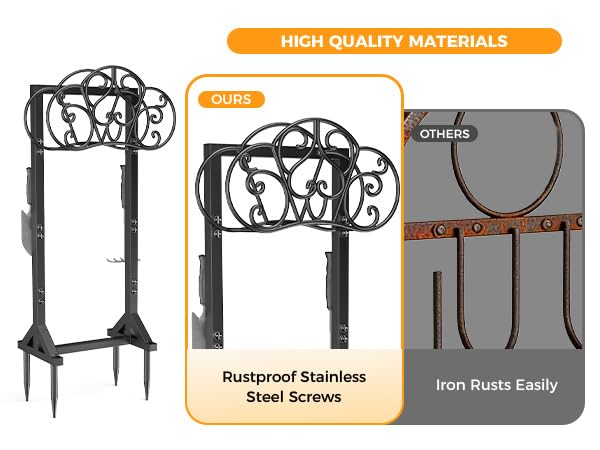 JUNYIYOUO hose holder portable design lets you move it easily across yard areas.