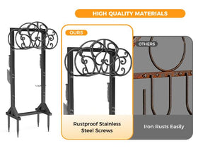 JUNYIYOUO hose holder portable design lets you move it easily across yard areas.