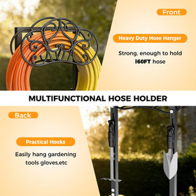 JUNYIYOUO hose holder rust-proof coating protects frame from weather.