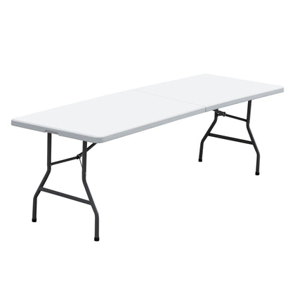 JupiterForce 8ft folding table top view showing large surface for dining and crafts.