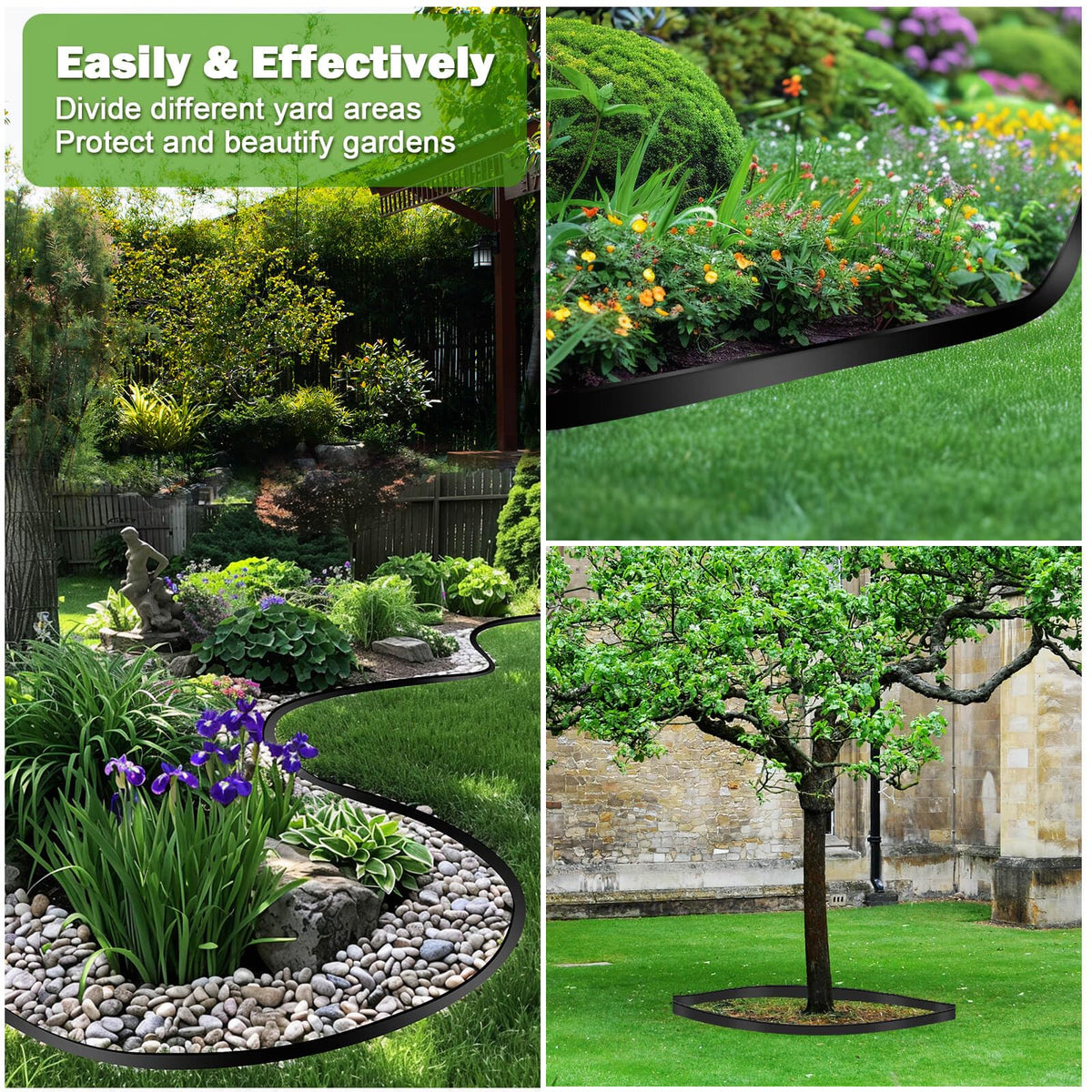 Jupwalz multi-purpose border for flower beds, paths, driveways, and lawns.