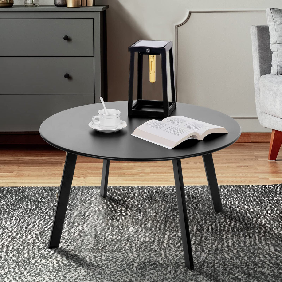 Juserox outdoor round table with weather-resistant finish protects against elements.